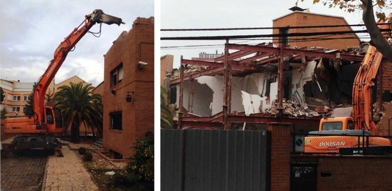 Demolición completa de edificio en Av. del Valle